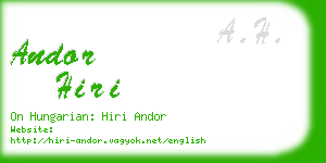 andor hiri business card